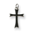 Sterling Silver Black Enameled Cross