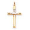 14K Two-Tone Gold Claddagh Cross Pendant