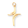 14K Gold  Polished Cross Charm