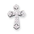 14K  White Gold Passion Diamond Cross Pendant