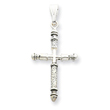 Sterling Silver Antiqued Nail Cross Pendant