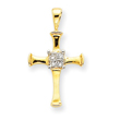 14K Gold Diamond Cross Pendant