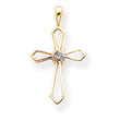 14K Gold Diamond Cross Pendant