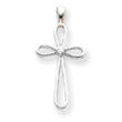 14K White Gold  Diamond Cross Pendant