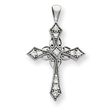 14K White Gold Diamond Cross Pendant