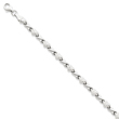 14K White Gold Polished Heart & X Bracelet
