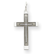 14K White Gold Laser Designed Cross Pendant
