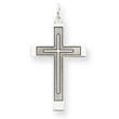 14K White Gold Laser Designed Cross Pendant
