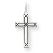14K White Gold Laser Designed Cross Charm