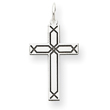 14K White Gold Laser Designed Cross Charm