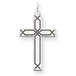 14K White Gold Laser Designed Cross Charm