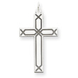14K White Gold Laser Designed Cross Pendant