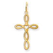 14K Gold Laser Designed Cross Pendant