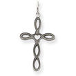 14K White Gold Laser Designed Cross Pendant