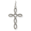 14K White Gold Laser Designed Cross Pendant