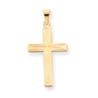 14k Gold Solid Cross Pendant