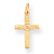 14K Gold Floral Cross Charm