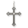 14K White Gold  Laser Designed Cross Charm