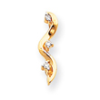 14K Gold Diamond Three Stone Pendant