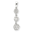 14K White Gold Fancy 3-Stone Diamond Pendant