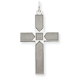 14K White Gold Laser Designed Cross Pendant