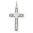 14K White Gold Laser Designed Cross Pendant