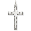14K White Gold Laser Designed Cross Pendant