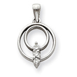 14K White Gold Diamond Pendant