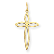 14K Gold  Laser Designed Cross Pendant