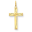 14K Gold Laser Designed Cross Charm