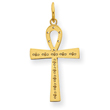14K Gold Laser Designed Ankh Cross Charm