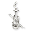 14K White Gold Diamond Cello Charm