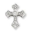 14K White Gold Diamond Cross Pendant