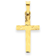 14K Gold Small Hollow Cross Charm