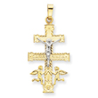 14K Two-tone Gold Cara Vaca Crucifix Pendant