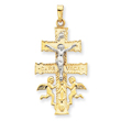 14K Two-tone Gold Cara Vaca Crucifix Pendant