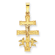 14K Two-tone Gold Cara Vaca Crucifix Pendant