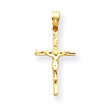 14K Two-Tone Gold INRI Hollow Crucifix Pendant