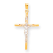 14K Two-Tone Gold INRI Crucifix Pendant