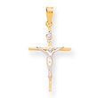 14K Two-Tone Gold INRI Crucifix Pendant