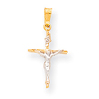 14K Two-Tone Gold INRI Crucifix Pendant