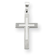 14K White Gold Cross Charm