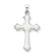 14K White Gold Budded Cross Charm