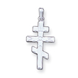 14K White Gold Eastern Orthodox Cross Pendant
