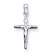 14K White Gold INRI Crucifix Charm