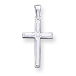 14K White Gold Hollow Cross Pendant