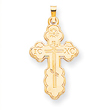 14K Gold Eastern Orthodox Cross Pendant