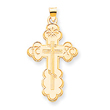 14K Gold Eastern Orthodox Cross Pendant