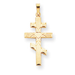 14K Gold Eastern Orthodox Cross Pendant