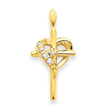14K Gold Diamond Cross Pendant
